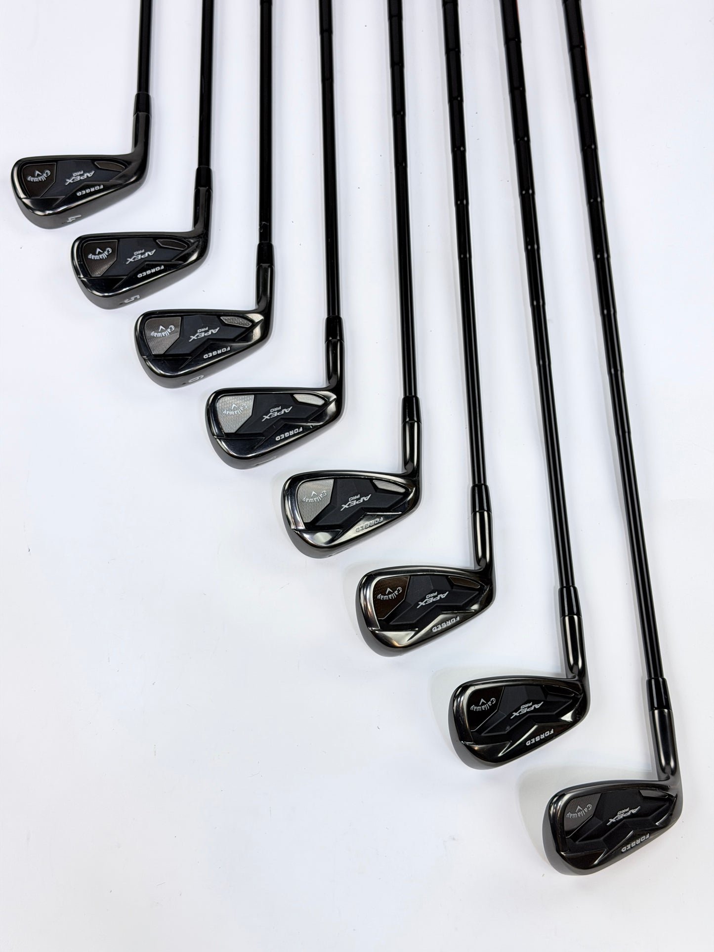 CALLAWAY APEX PRO 2019 BLACK IRON SET 4-PW AW S FLEX LH