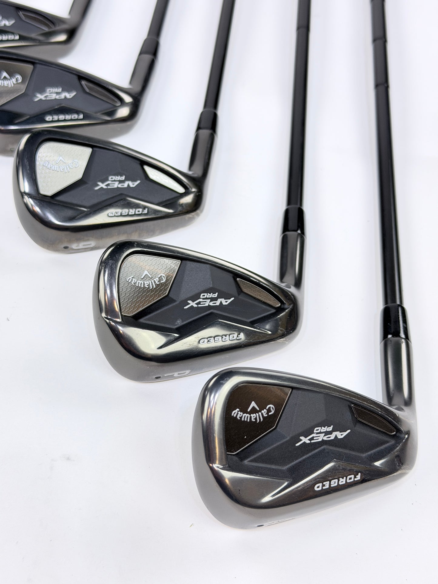 CALLAWAY APEX PRO 2019 BLACK IRON SET 4-PW AW S FLEX LH