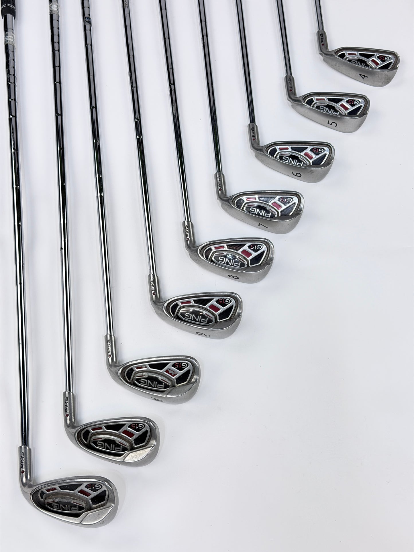PING G15 IRON SET RED DOT 4-PW UW SW S FLEX RH