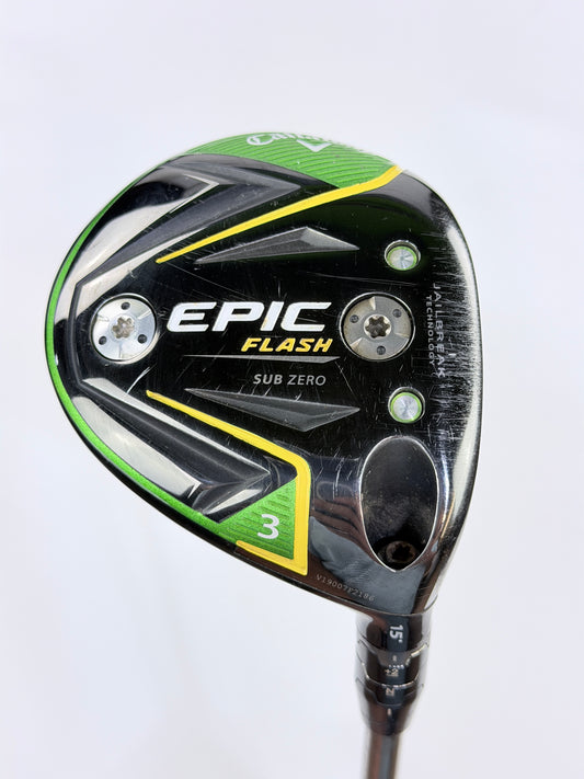 CALLAWAY EPIC FLASH SUB ZERO 15° 3 WOOD S FLEX RH 43.25”